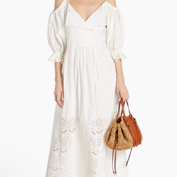 NWT Ulla Johnson Nacisa Maxi Dress Pristine White Eyelet Off Shoulder Sz 2 $925 - Picture 3 of 16